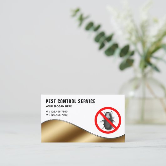 White Gold Pest Control Service Visitekaartje (Staand voorkant)
