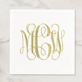 White Gold Preppy Vine Script Monogram DIY BG Servet