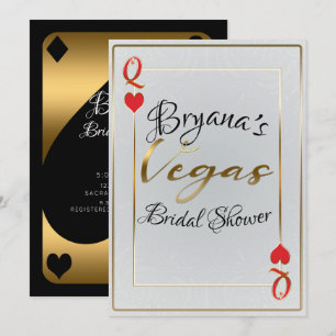 White Gold Red Queen of Hearts Vegas Vrijgezellenf Kaart