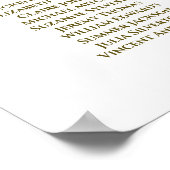 White & Gold Ribbon 9 Table Wedding Seding Chart Poster (Hoek)