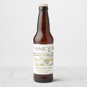 White & Gold Ribbon Weddenschap Hartelijk dank Bier Etiket (Voorkant)