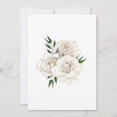 White Gold Roos Floral Formal Wedding Kaart (Achterkant)