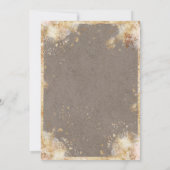 White Gold Rustic Floral Brown Wedding Kaart (Achterkant)