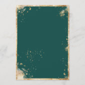 White Gold Rustic Floral Green Wedding Invitation Kaart (Achterkant)