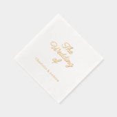 White gold script luxury Wedding  Folie Servetten (Rechts)
