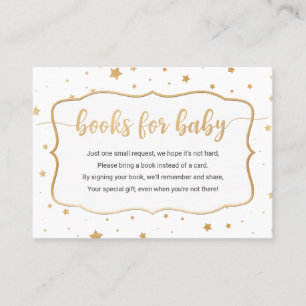 White Gold star confetti book request card Visitekaartje