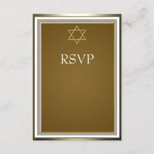 White Gold Star van David Bar Mitzvah RSVP