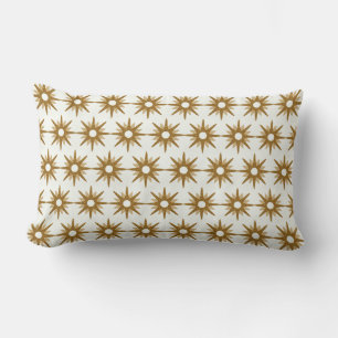 White & Gold Starburst Patroon Kussen
