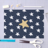 White & Gold Stars Patroon Tissuepapier (Craft)
