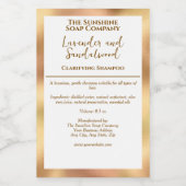 White & gold waterproof cosmetics bottle label voedselcontainer etiket (Enkel label)