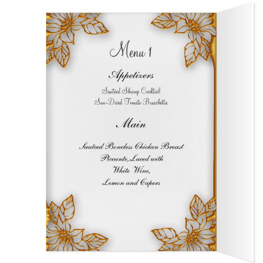 White Gold Wedding Menu (Binnen (Links))