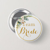 White Gold Wedding Team Bride Button (Voorkant /achterkant)