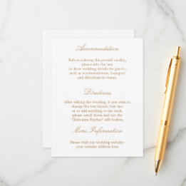 White Golden beige Wedding Details Kaart