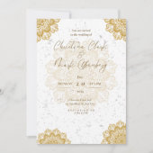 White Golden Modern Invitation Kaart (Voorkant)