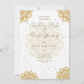 White Golden Modern Invitation Kaart (Achterkant)