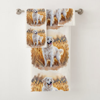White Golden Retriever Dog Bad Handdoek