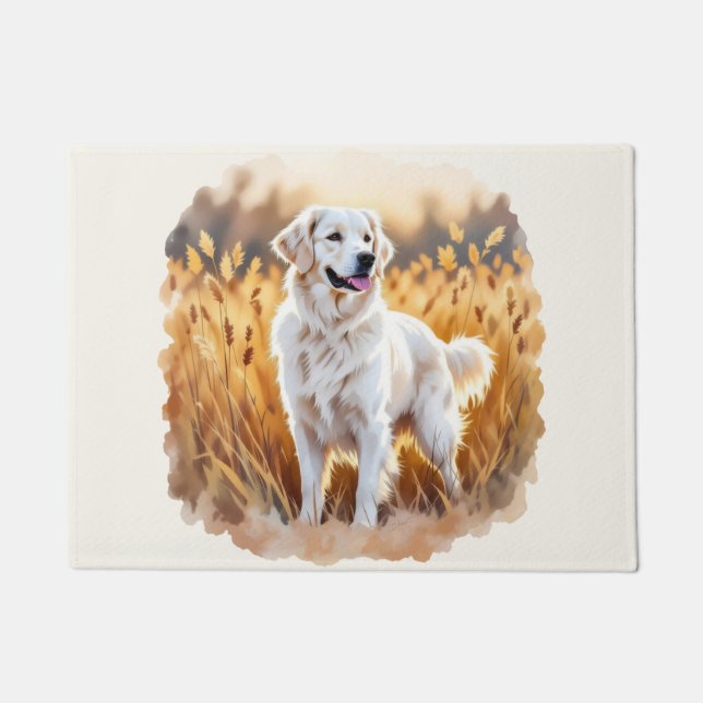 White Golden Retriever Dog Deurmat (Voorkant)