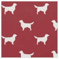 White Golden Retriever Dog Silhouettes Pattern Red