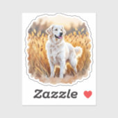 White Golden Retriever Dog Sticker (Vel)
