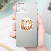 White Golden Retriever Dog Sticker (Telefoon)