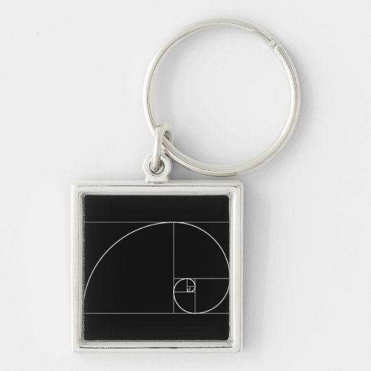 White Golden Spiral Sleutelhanger (Voorkant)