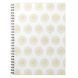White | Golden Zinnia Flower Medallions Notitieboek