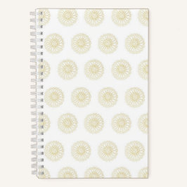 White | Golden Zinnia Flower Medallions Notitieboek
