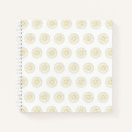 White | Golden Zinnia Flower Medallions Notitieboek
