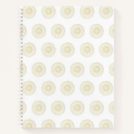 White | Golden Zinnia Flower Medallions Notitieboek