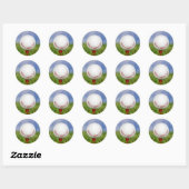 White Golf Ball on Red T-shirt Ronde Sticker (Vel)