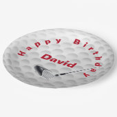 White Golf Ball Pattern and Club Papieren Bordje (Gekanteld)