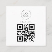 White Google Reviewen Custom Business Logo QR Code Vierkante Visitekaartje (Achterkant)
