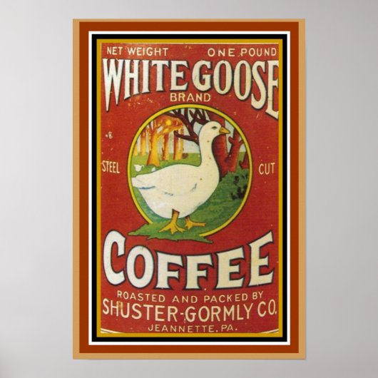 White Goose Coffee Ad Poster 13 x 19 (Voorkant)