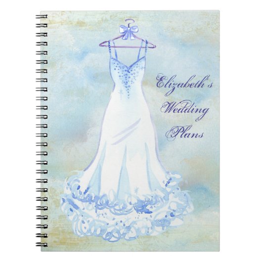 White Gown Waterverf Wedding Planner Notitieboek (Voorkant)