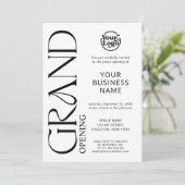 White Grand Opening Business Logo Modern Kaart (Staand voorkant)