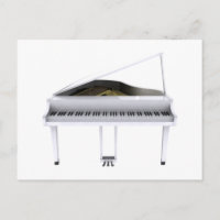 White Grand Piano: 3D-model: