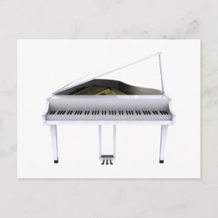 White Grand Piano: 3D-model: Briefkaart