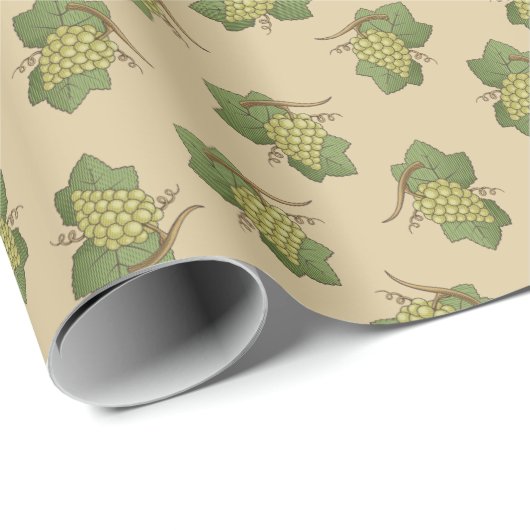 White Grapes Pattern Cadeaupapier (Rol Hoek)