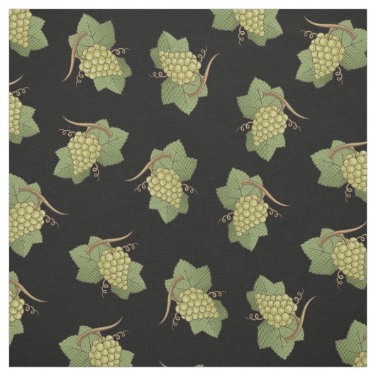 White Grapes Pattern Stof (Swatch)