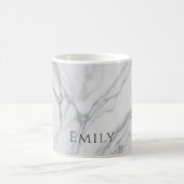 White Gray Personalized Marble Texture Koffiemok (Center)