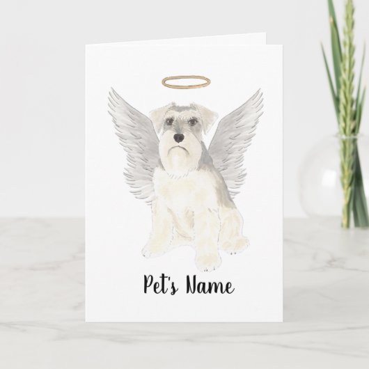 White Gray Schnauzer Sympathie Memorial Kaart (Voorkant)