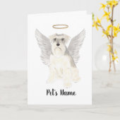 White Gray Schnauzer Sympathie Memorial Kaart (Gele Bloem)