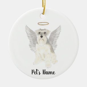 White Gray Schnauzer Sympathie Memorial Keramisch Ornament