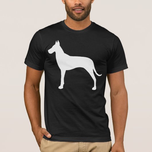 White Great Dane Dog Silhouette T-shirt (Voorkant)