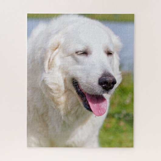 White Great Pyrenees Livestock Guardian Dog Legpuzzel (Verticaal)