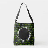 White Green 1s 0s Abyy Binary Code Digital Portal Crossbody Tas (Achterkant)