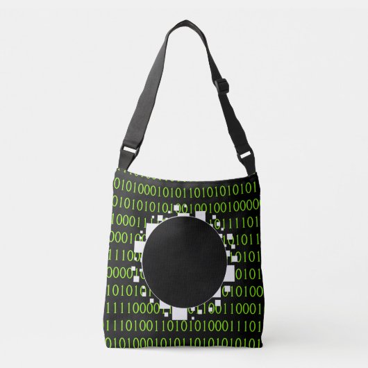 White Green 1s 0s Abyy Binary Code Digital Portal Crossbody Tas (Voorkant)