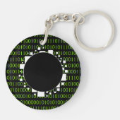 White Green 1s 0s Abyy Binary Code Digital Portal Sleutelhanger (Achterkant)