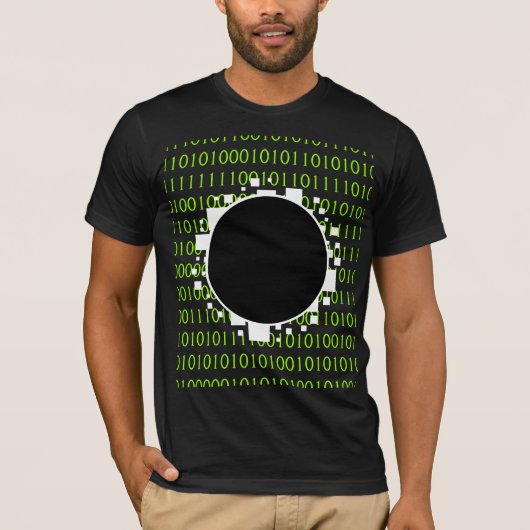 White Green 1s 0s Abyy Binary Code Digital Portal T-shirt (Voorkant)