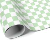 White & Green Checkerboard Wrapping Paper Roll Cadeaupapier (Rol Hoek)